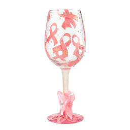 Lolita Pink Ribbon Wine Glass