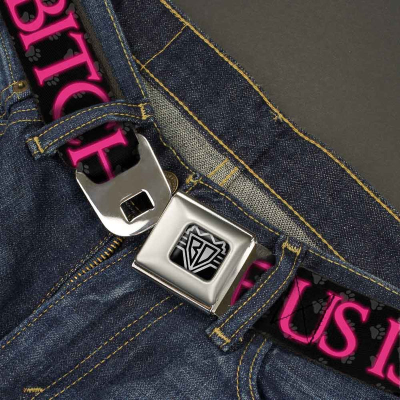 One Of Us Is A Bitch Logo Seatbelt Belt