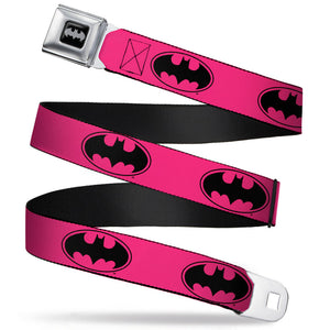 Batman Fuchsia w/Black Logo Seatbelt Belt