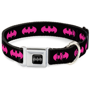 Pink Batman Logo Dog Collar
