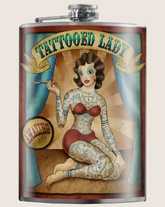 Tattooed Lady Flask