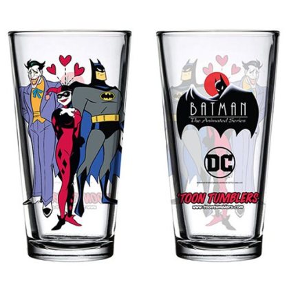 Batman, Joker & Harley Quinn Glass Tumbler