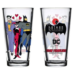 Batman, Joker & Harley Quinn Glass Tumbler