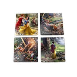 Disney's Snow White Thomas Kinkade Glass Coaster Set